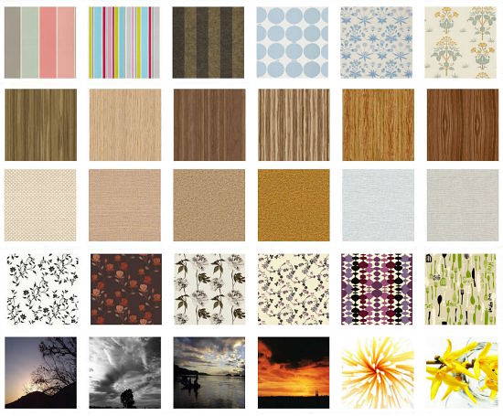 New materials: colors, fabrics, granites, etc.